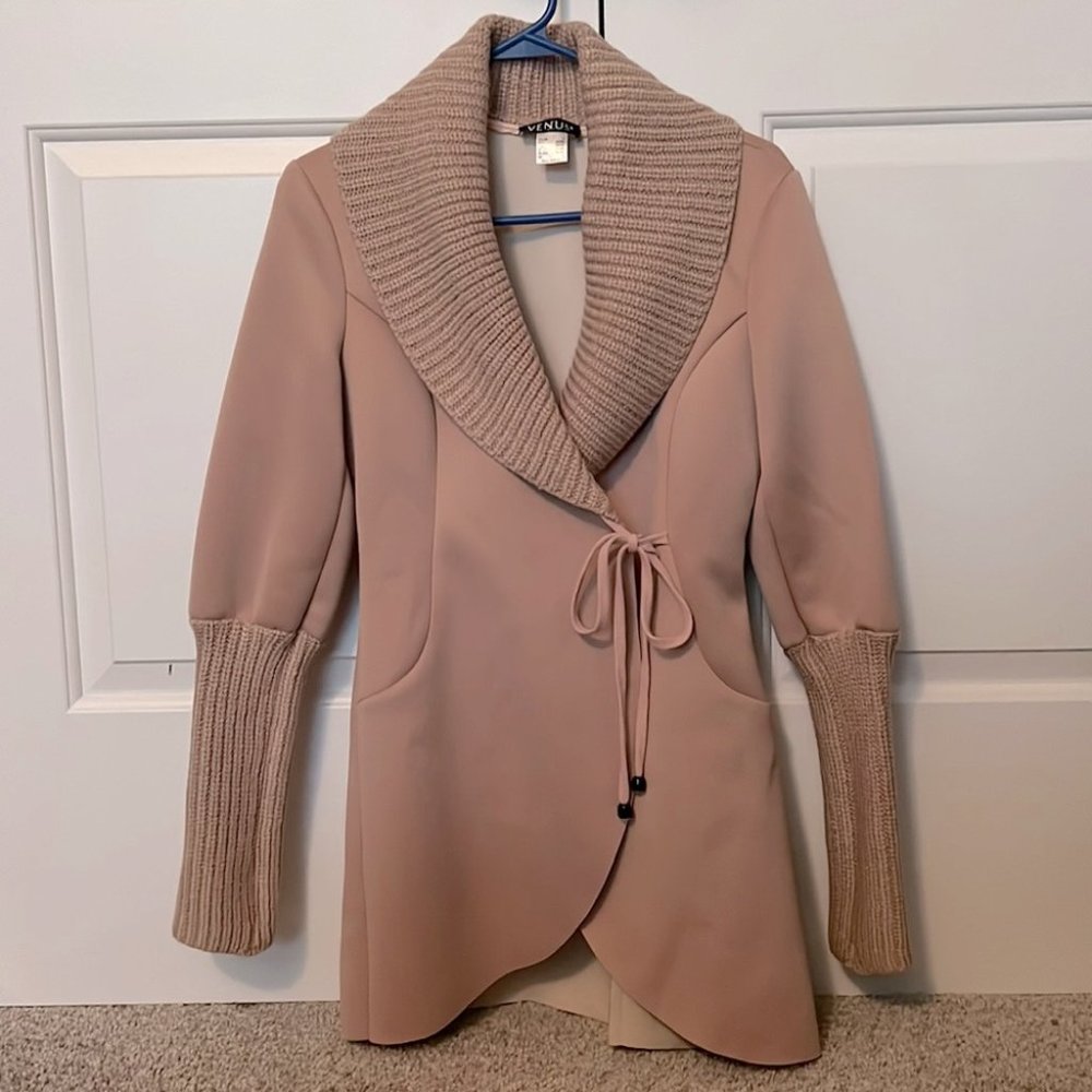 Venus Blush Pink Wrap Sweater Coat